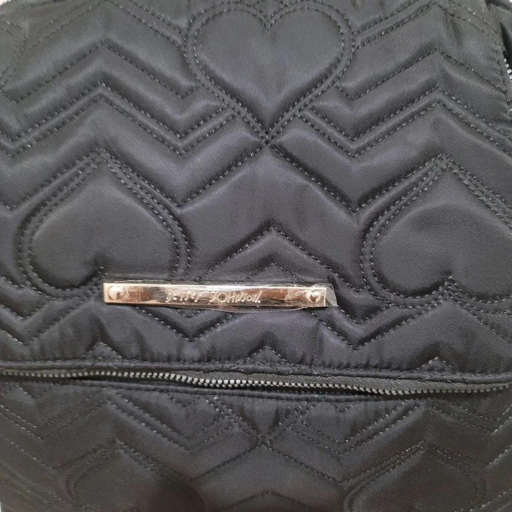 NWOT Betsy Johnson Black Heart Baby Dome Diaper Backpack